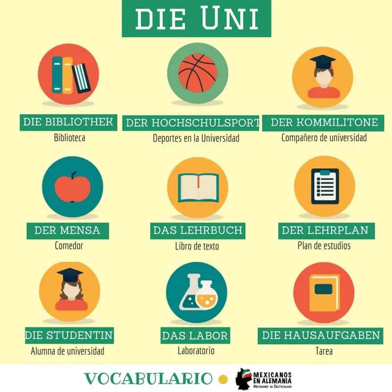 Vocabulario en alemán – la universidad